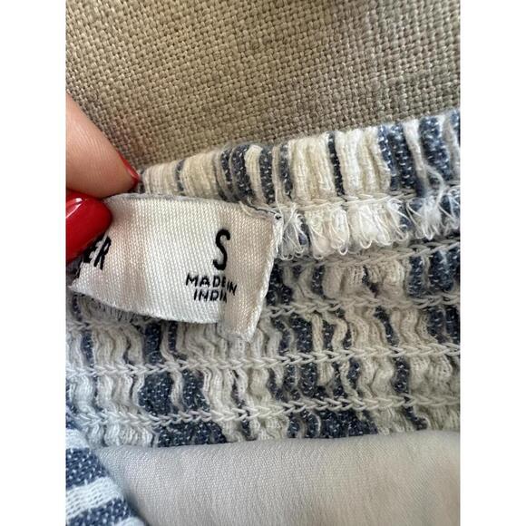 Hollister Striped Tie Front Bralette Crop Top Blue White Size Small - Picture 4 of 5